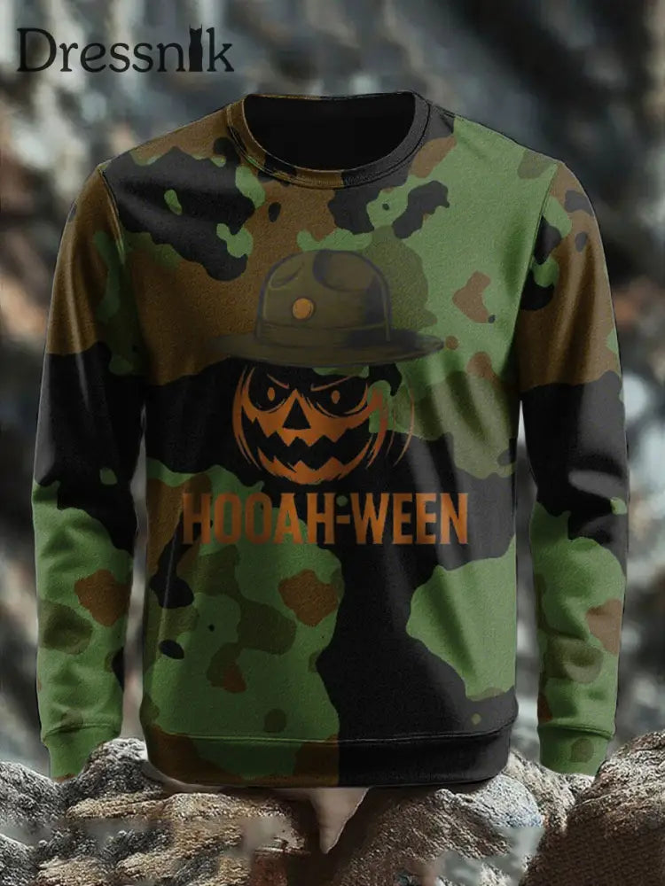 Herren-Halloween-Druck-Sweatshirt mit Rundhals ausschnitt als bild / S
