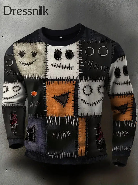 Herren Halloween Lustige Kunst Bedrucktes Sweatshirt als bild / S