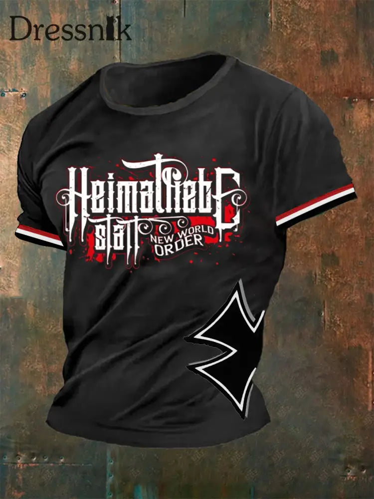 Herren Heimat liebe Statt Neue Weltordnung T-Shirt Schwarz / S