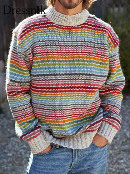 Herren Herbst und Winter gestreifte Tops als bild / S