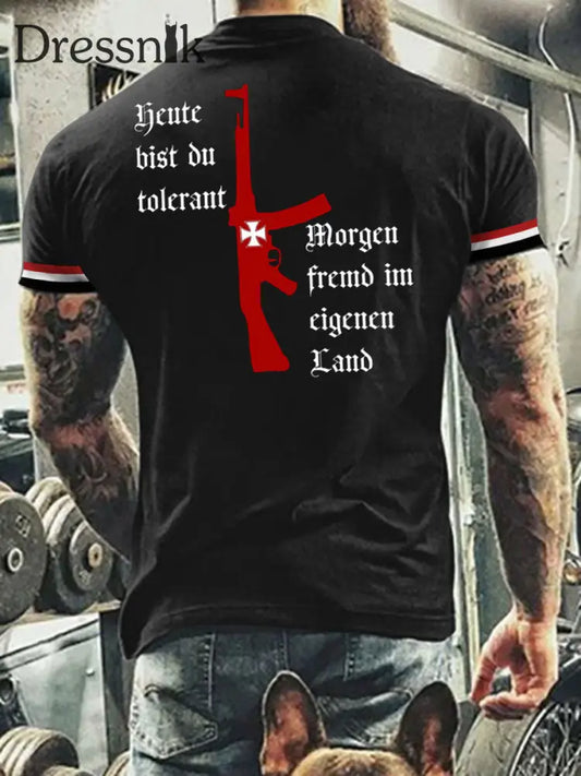 Herren Heute Tolerant Morgen Fremd Im Eigen Land Tshirt Schwarz / S