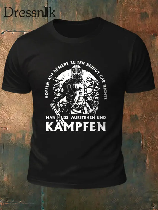 Herren Hoffen auf bessere Zeiten- KÄMPFEN Bedrucktes Kurzarm-T-Shirt Schwarz / S