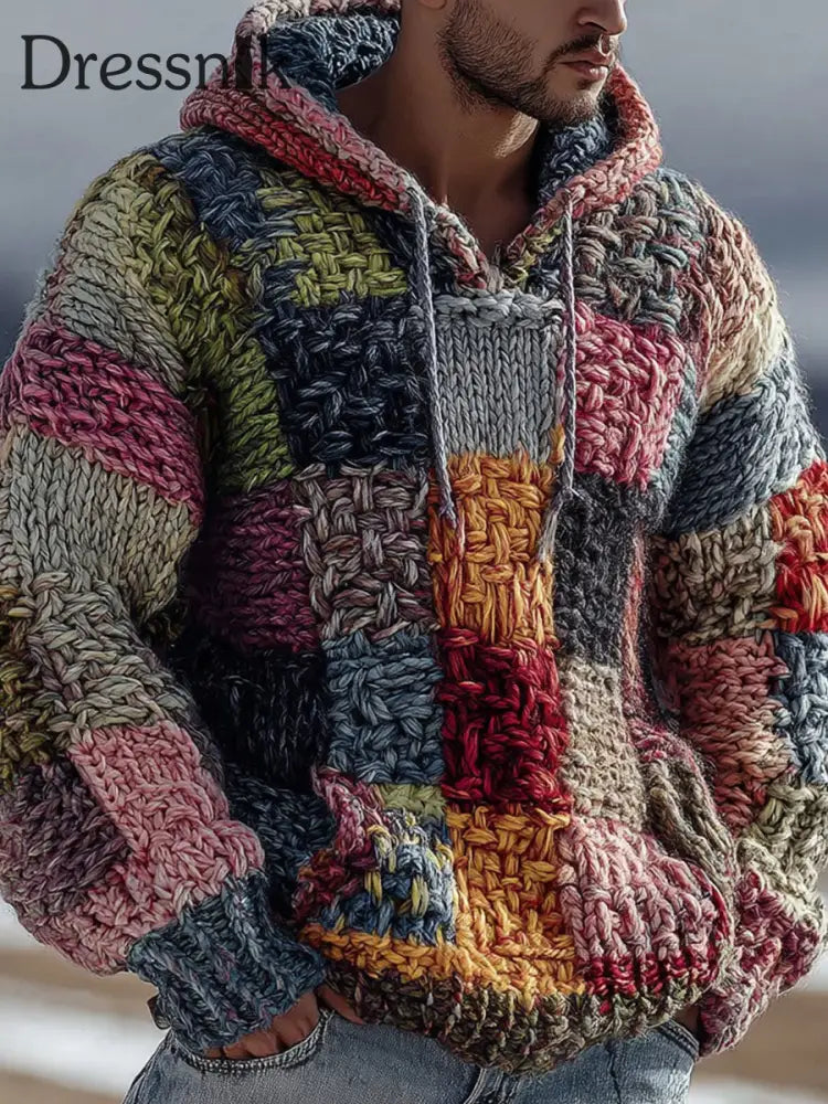 Herren Hoodie mit geometrischem Muster als bild / S