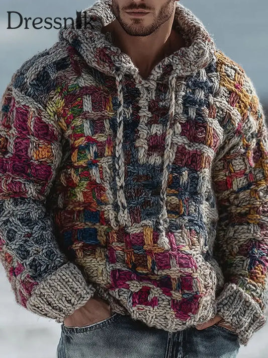 Herren Hoodie mit geometrischem Muster als bild / S