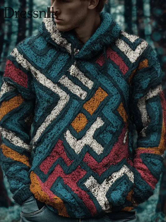 Herren Hoodie mit geometrischem Muster als bild / S