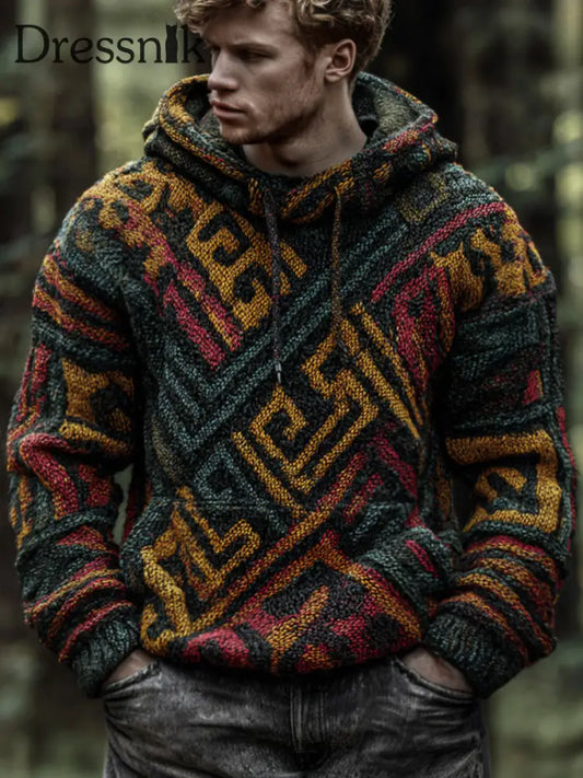 Herren Hoodie mit geometrischem Muster als bild / S