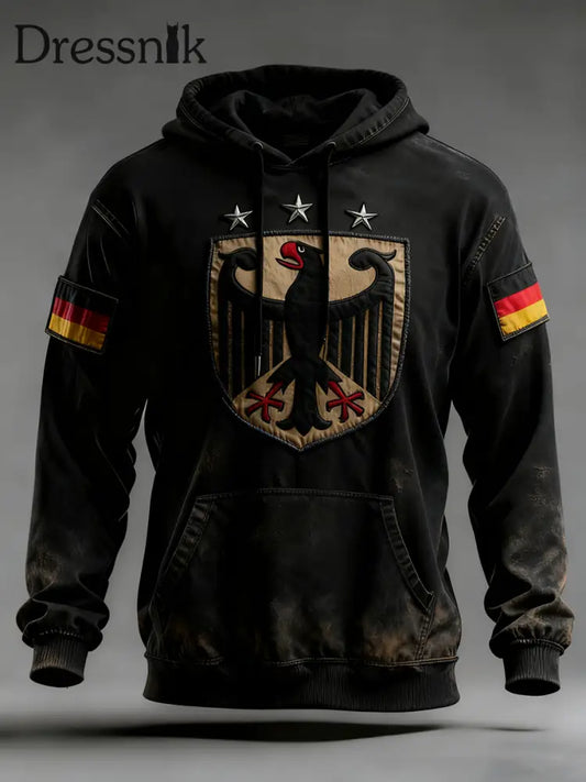 Herren-Hoodie mit Tasche für Deutschland Design in Übergröße Schwarz / S