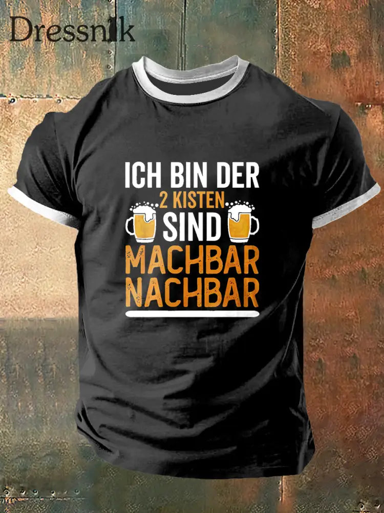 Herren Ich Bin Der Machbar Print Vintage Mode Kurzarm T-Shirt Schwarz / S