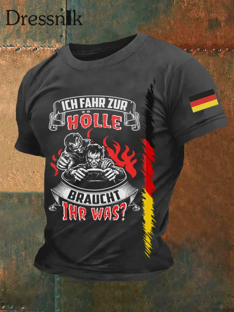 Herren Ich Fahr Zur Hölle Braut Ihr war bedrucktes Kurzarm-T-Shirt Schwarz / S
