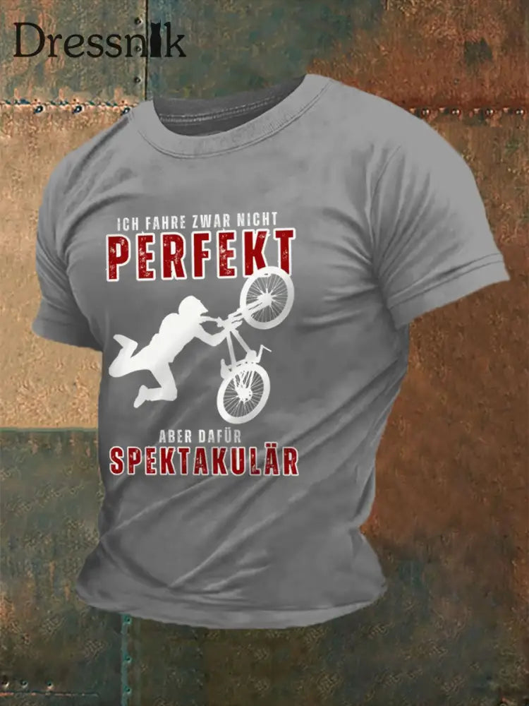 Herren Ich fahre war nicht perfekt aber dafürr spektakulär T-Shirt Hellgrau / S