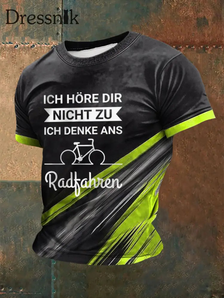 Herren Ich höre dir nicht zu ich denke ans Rad fahren T-Shirt als bild / S