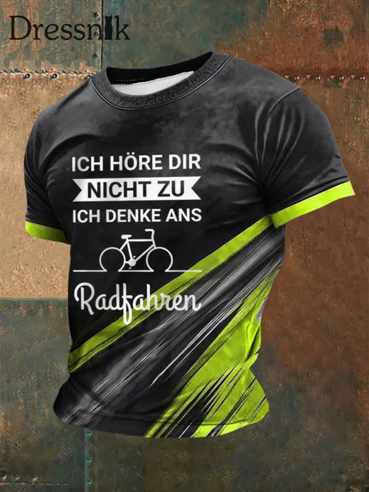 Herren Ich höre dir nicht zu ich denke ans Rad fahren T-Shirt als bild / S