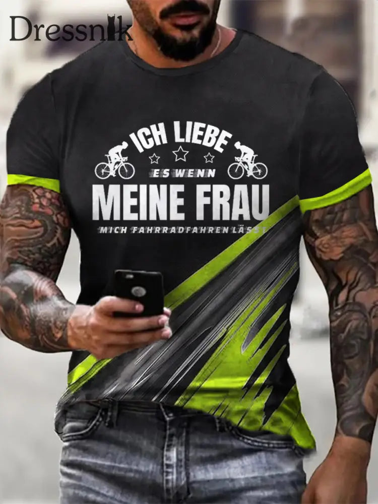 Herren Ich liebe es wenn meine Frau mich Fahrrad fahren lässt Kurzarm T-Shirt als bild / S
