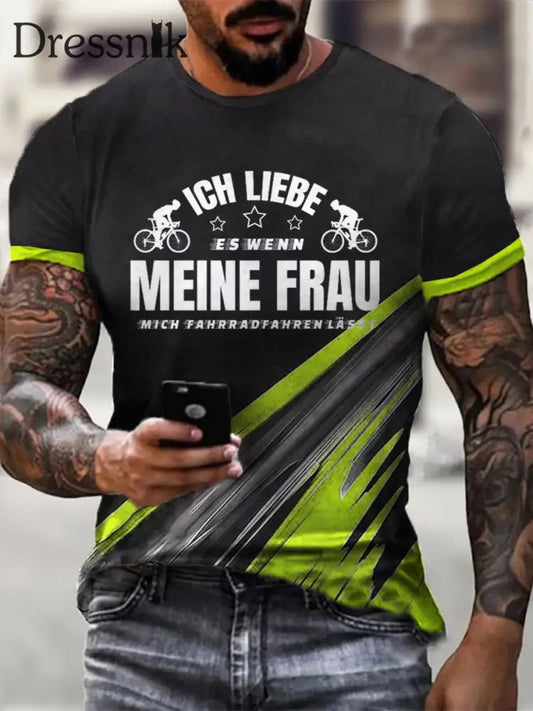 Herren Ich liebe es wenn meine Frau mich Fahrrad fahren lässt Kurzarm T-Shirt als bild / S