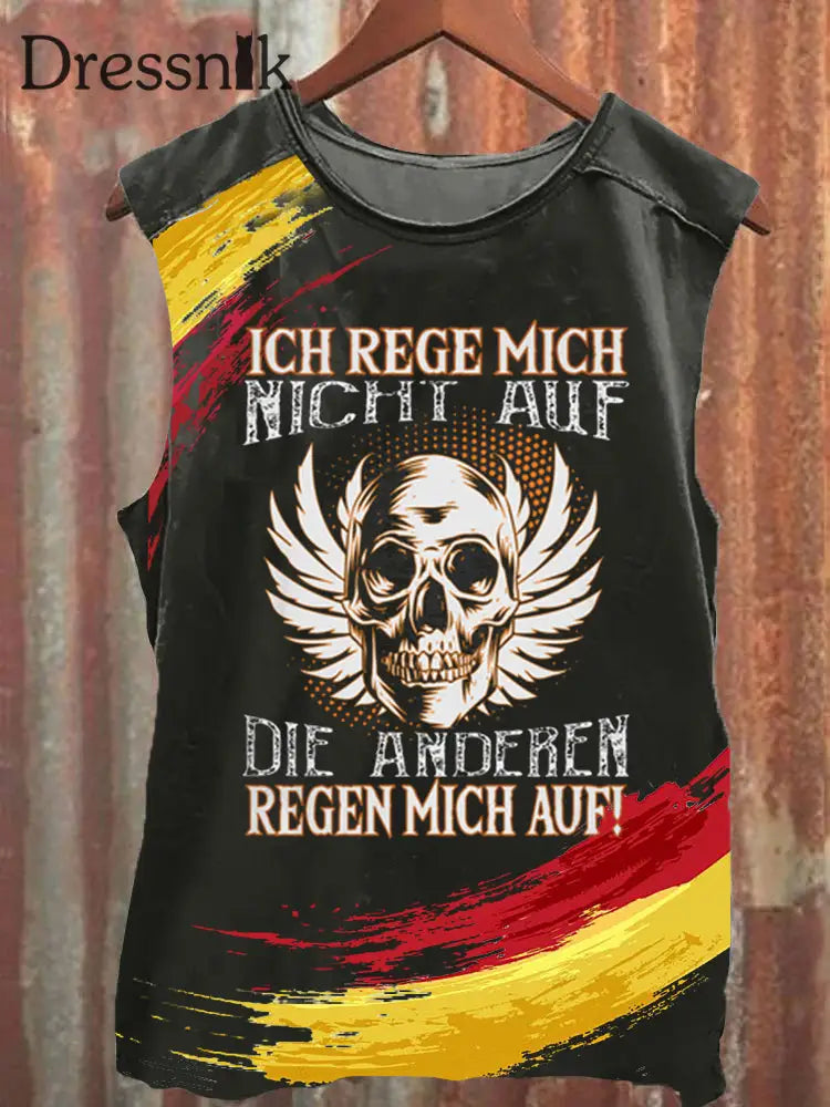 Herren Ich Rege Mich Nicht Auf Die Anderen Regen Bedruckte Weste Schwarz / S