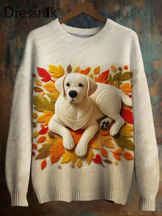 Herren Imitation pullover mit goldenem Ahornblatt Aprikose / S
