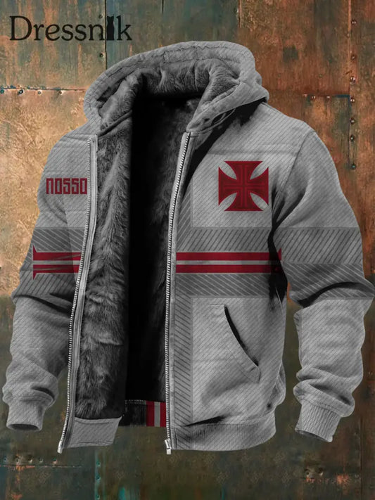 Herren Jacke mit grauem Eisenkreuz-Streifen mehrfarbig / S