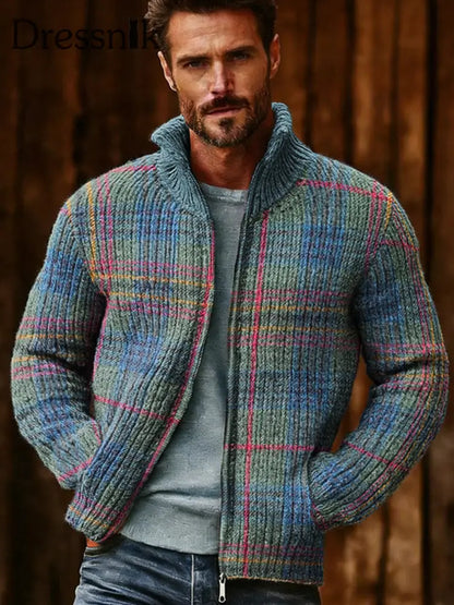 Herren-Jacke mit Reiß verschluss für geometrische Kunst blau / S