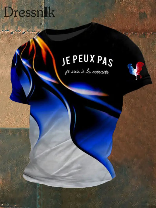Herren Je Peux Pas J’suis A La Retraite T-Shirt mit kurzen Ärmeln blau / S