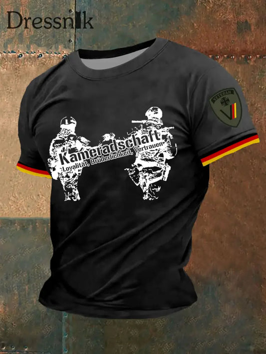 Herren Kameradschaft Deutscher Veteran Short Seeves T-Shirt Schwarz / S