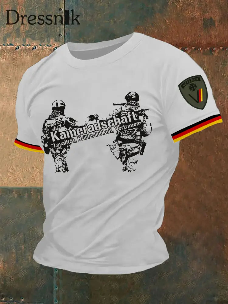 Herren Kameradschaft Deutscher Veteran Short Seeves T-Shirt Weiß / S