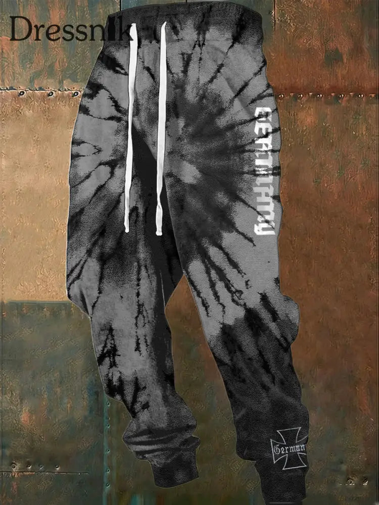 Herren Kantige schwarz-graue Krawatte ’DEUTSCHLAND’ Jogging hose mehrfarbig / S