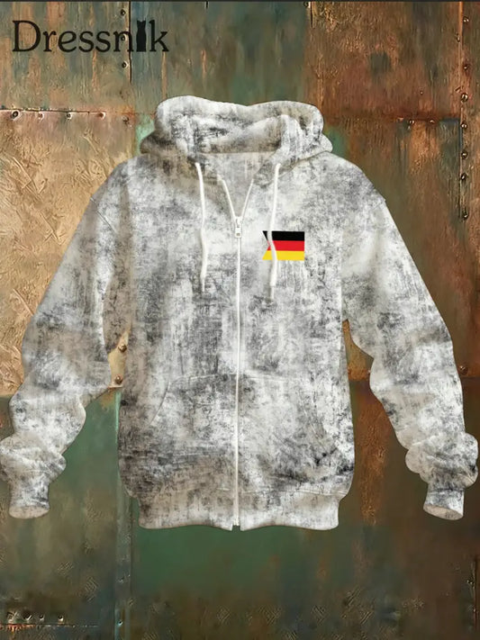 Herren-Kapuzen pullover mit deutschem Druck A / S