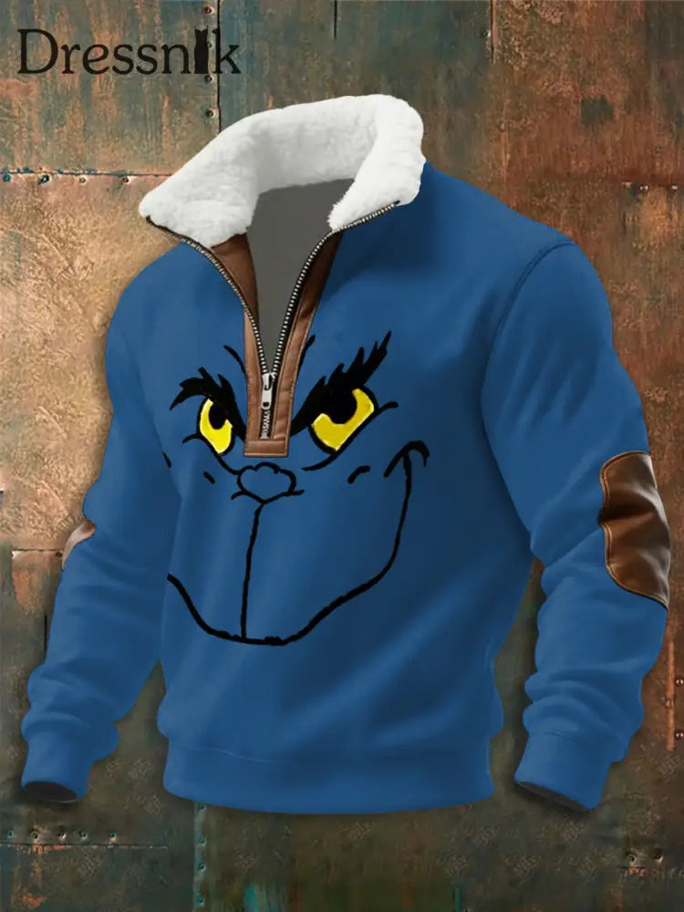 Herren-Kapuzen pullover mit Reiß verschluss Blau / S