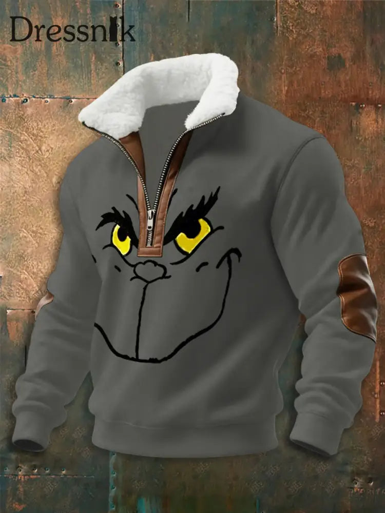 Herren-Kapuzen pullover mit Reiß verschluss Dunkelgrau / S