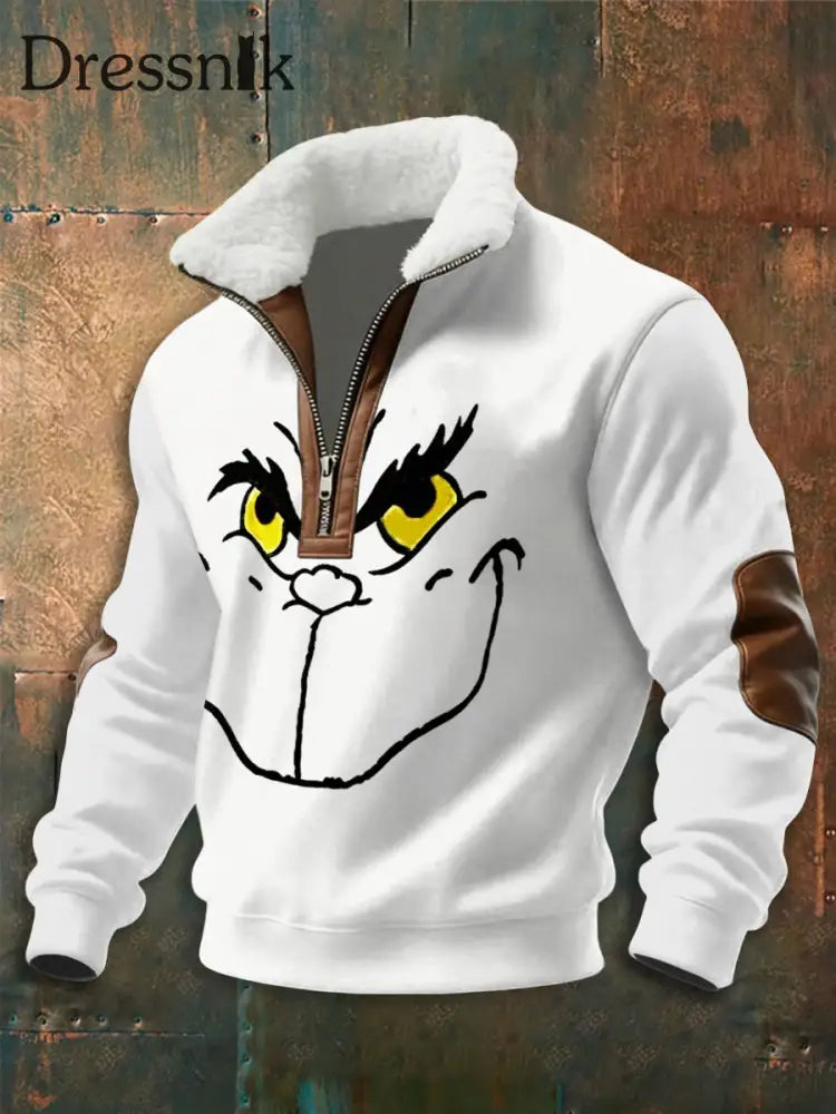 Herren-Kapuzen pullover mit Reiß verschluss Weiß / S