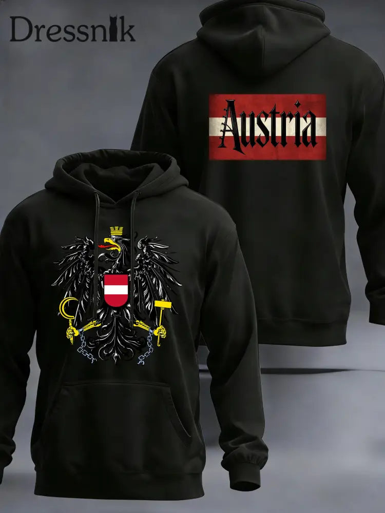 Herren-Kapuzen-Sweatshirt mit österreichisch inspirierten Print A / S