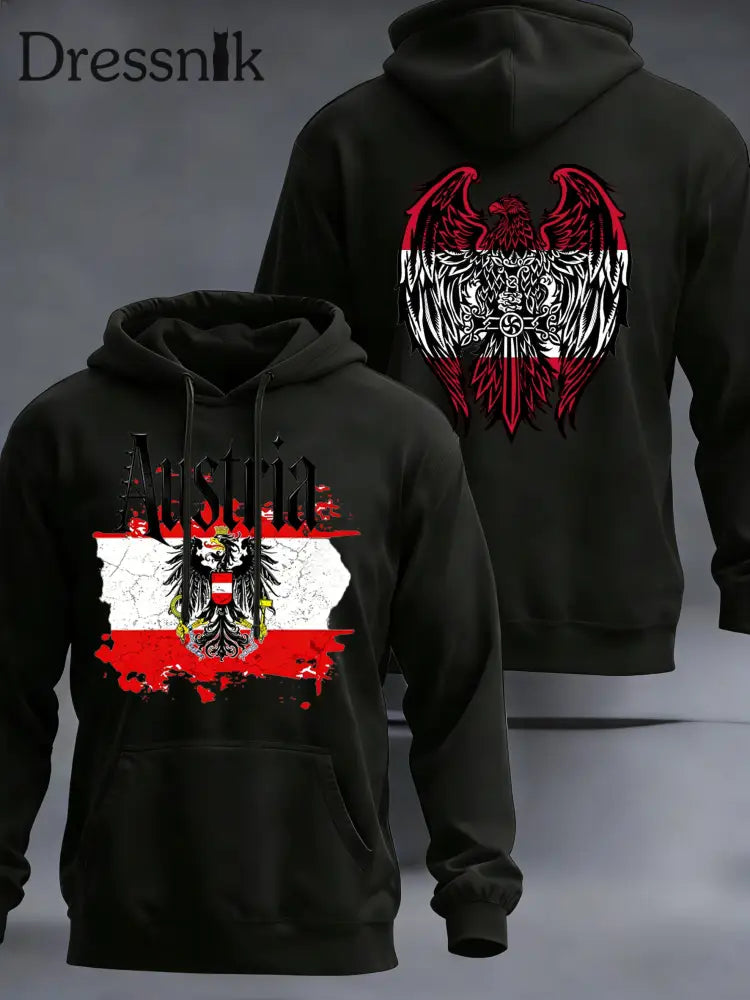 Herren-Kapuzen-Sweatshirt mit österreichisch inspirierten Print A / S