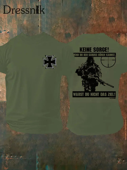 Herren Keine Sorge Wenn Du Den Schuss Horen Kannst Warst Du Nicht Das Ziel Bedrucktes T-Shirt Armee grün / S