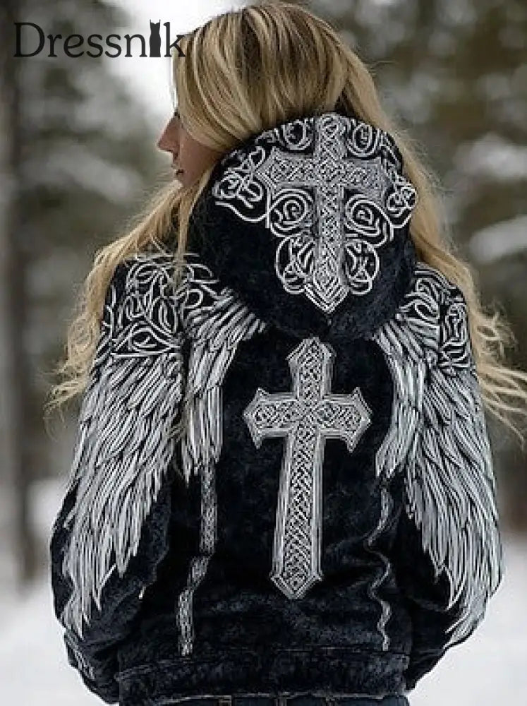 Herren keltischer Knoten Baum des Lebens Steigung druck Flanell jacke Schwarz / S