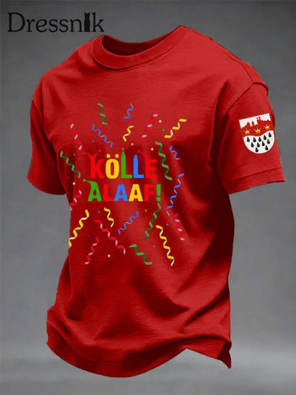 Herren Kölle Alaaf Print Casual T-Shirt Rot / S