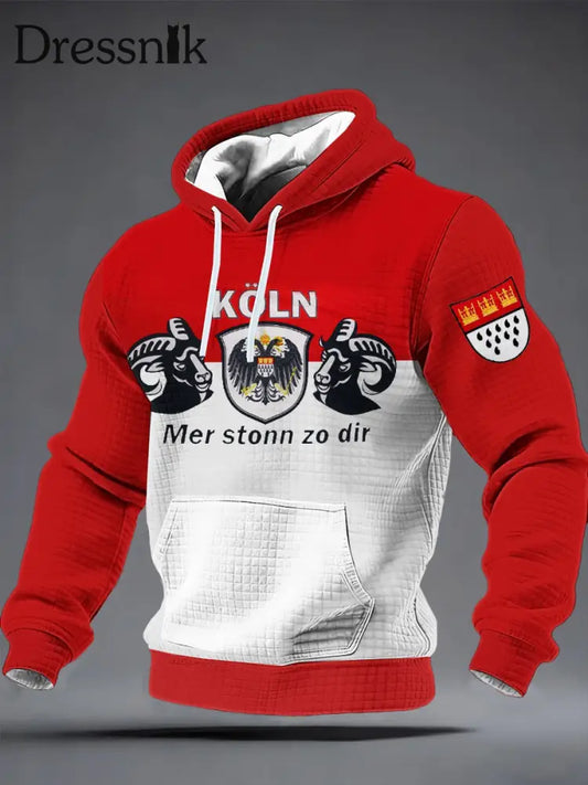 Herren Kölner Karneva Kapuzen pullover aus Baumwolle Rot / S