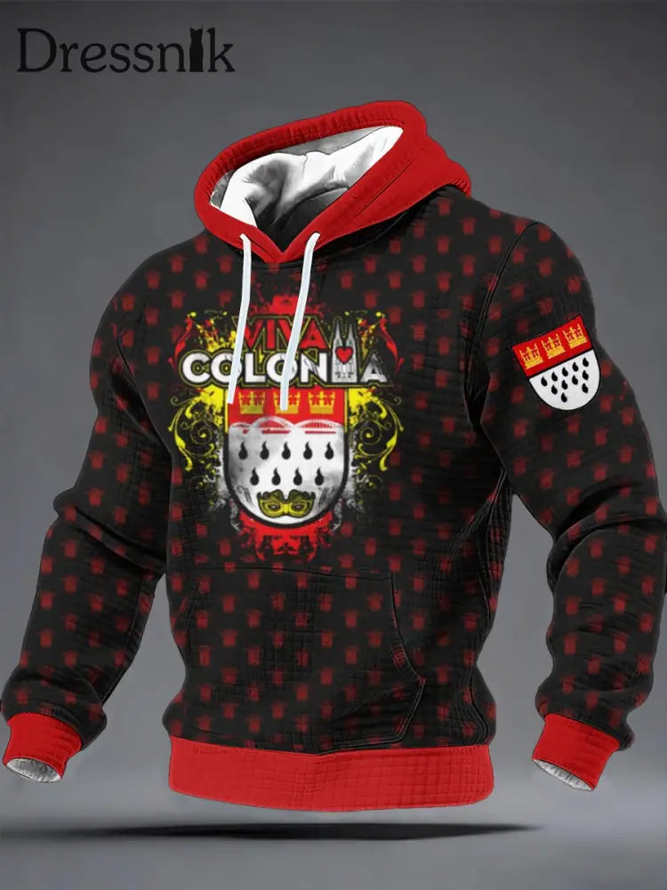 Herren Kölner Karneva Kapuzen pullover aus Baumwolle Schwarz / S