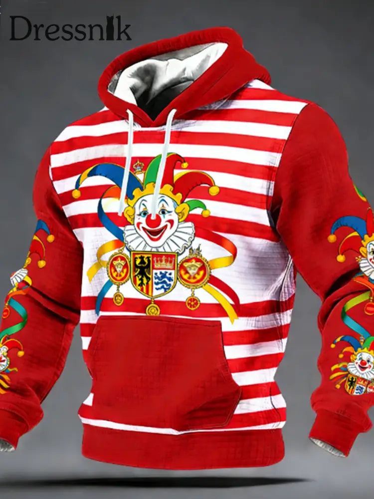 Herren Kölner Karneval Kapuzen pullover aus Baumwolle Rot / S