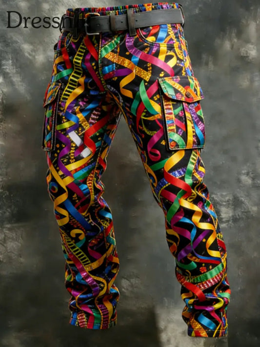 Herren Kölner Karneval Retro Business Style Freizeit hose mehrfarbig / S