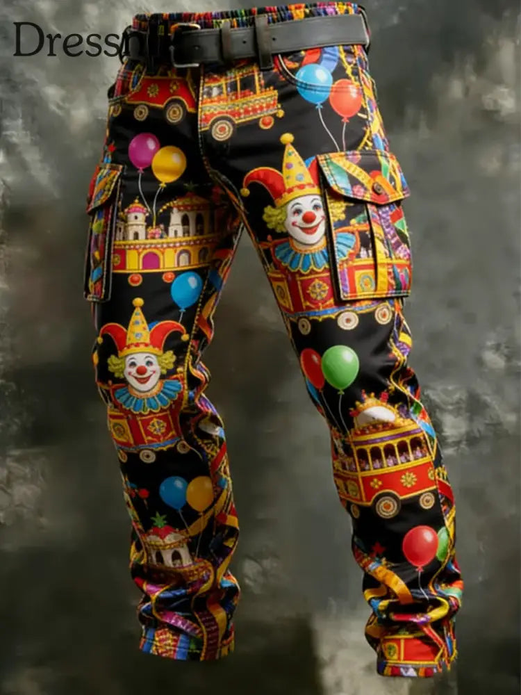 Herren Kölner Karnevals druck Retro Business Style Freizeit hose als bild / S