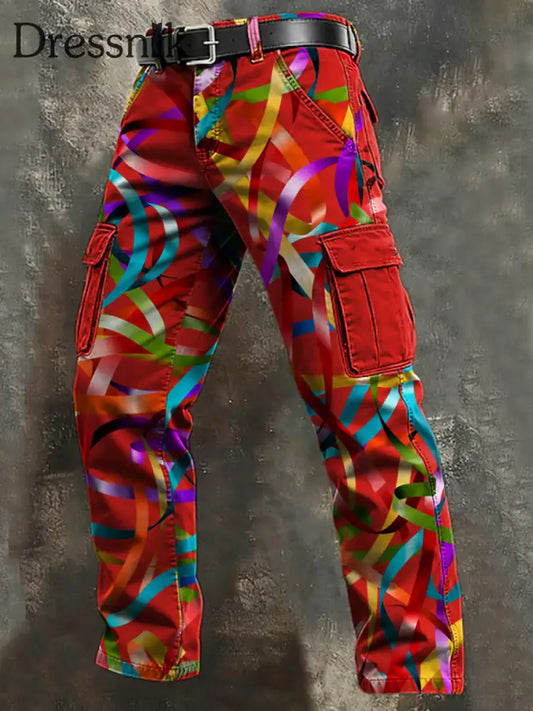 Herren Kölner Karnevals druck Retro Business Style Freizeit hose als bild / S