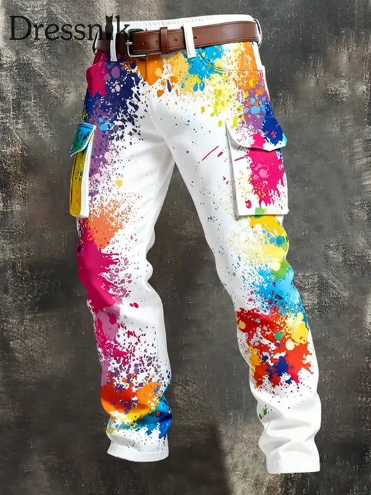 Herren Kölner Karnevals druck Retro Business Style Freizeit hose als bild / S