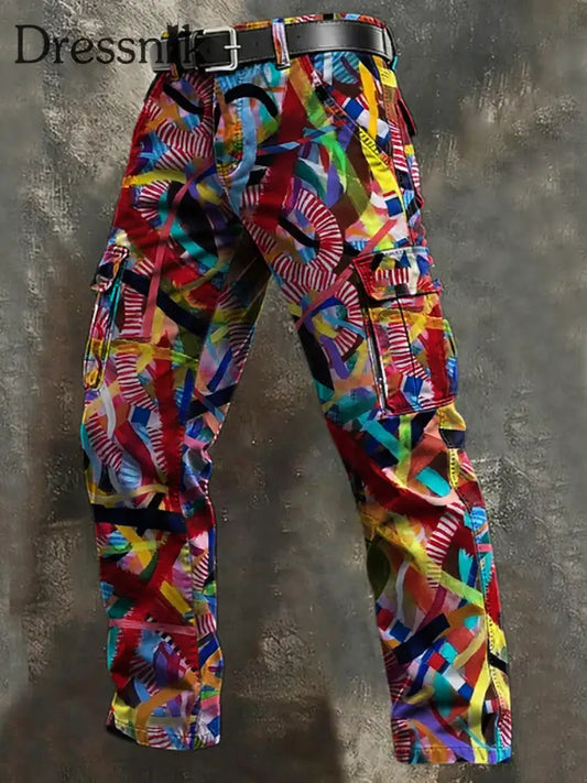 Herren Kölner Karnevals druck Retro Business Style Freizeit hose als bild / S