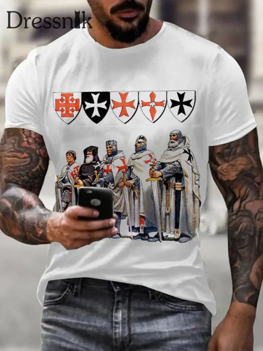 Herren Kreuz Kreuz T-Shirt mit kurzen Ärmeln Weiß / S