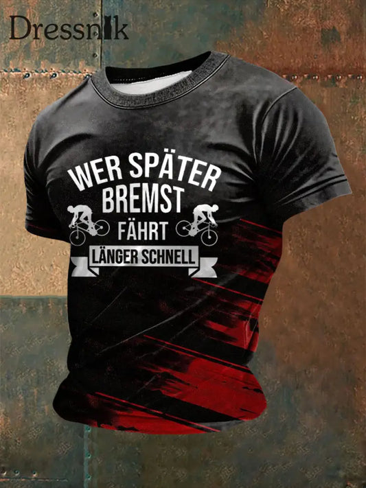 Herren-Kurz ärmel iges T-Shirt wer später federt als bild / S