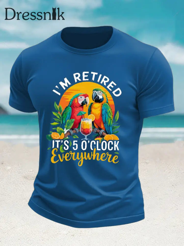 Herren-Kurzarm-T-Shirt Jimmy Buffett Day-Nachahmung aus Baumwolle Blau / S