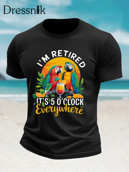Herren-Kurzarm-T-Shirt Jimmy Buffett Day-Nachahmung aus Baumwolle Schwarz / S