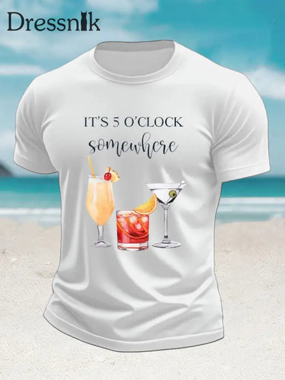 Herren-Kurzarm-T-Shirt Jimmy Buffett Day-Nachahmung aus Baumwolle Weiß / S