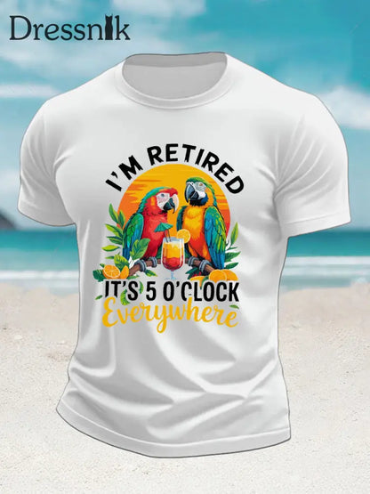 Herren-Kurzarm-T-Shirt Jimmy Buffett Day-Nachahmung aus Baumwolle Weiß / S