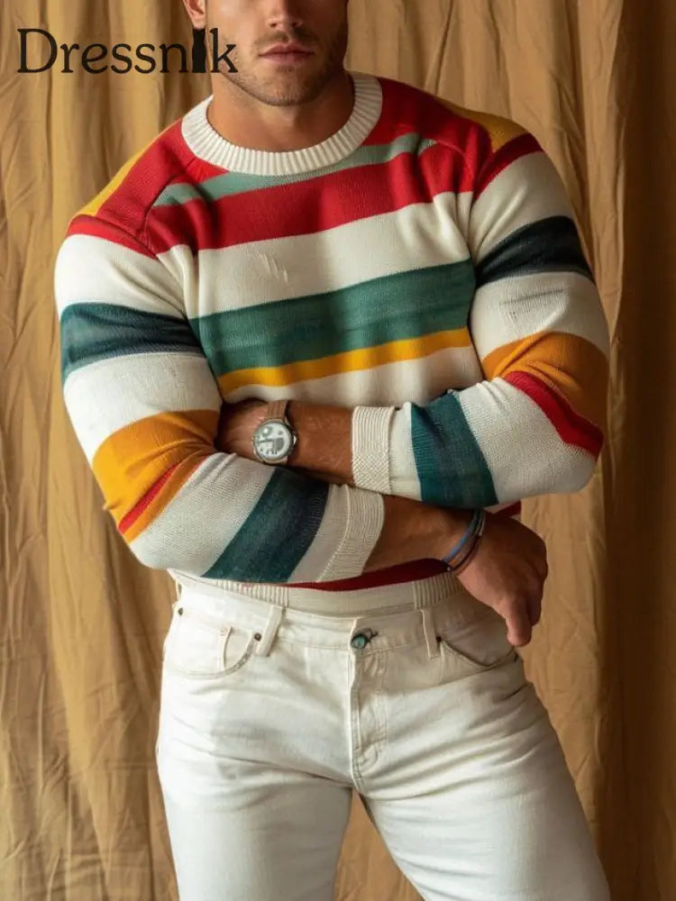 Herren lässig bedruckter Pullover als bild / S